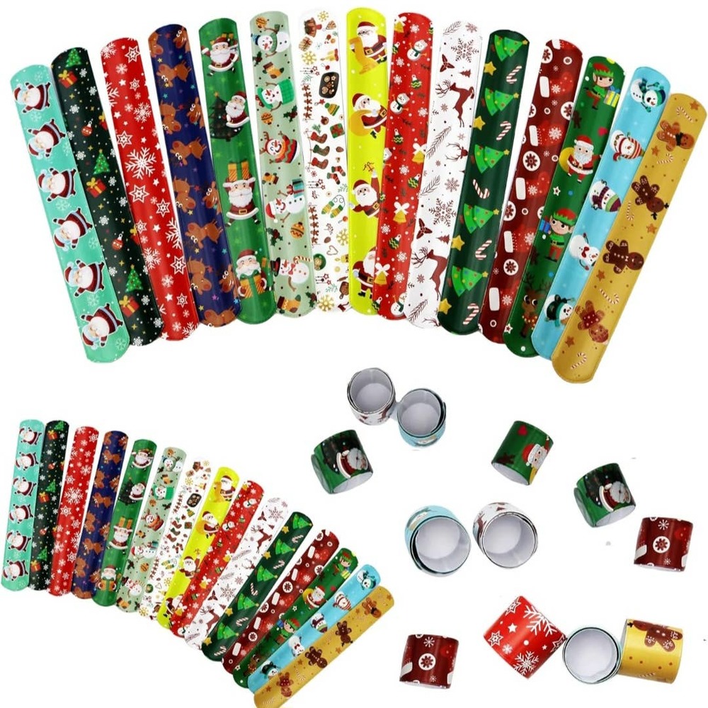 New Christmas‎ slap bracelets 15 peices stocking stuffer gift